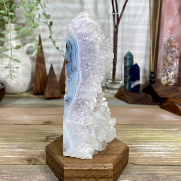 Other - Rough Edge Quartz Tower with Amethyst and Blue Agate Metaphysical / Reiki